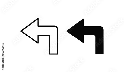 Black and white arrows pointing in opposite directions