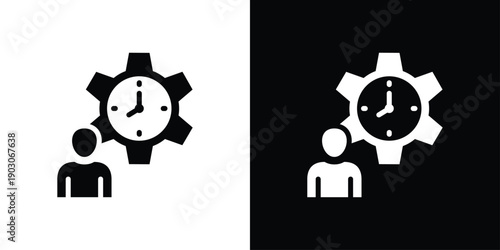 Time Management Icon Sheet Black And White
