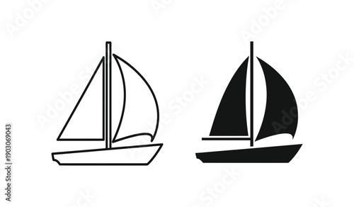 Fotografie Two sailboats in black and white on a sailing