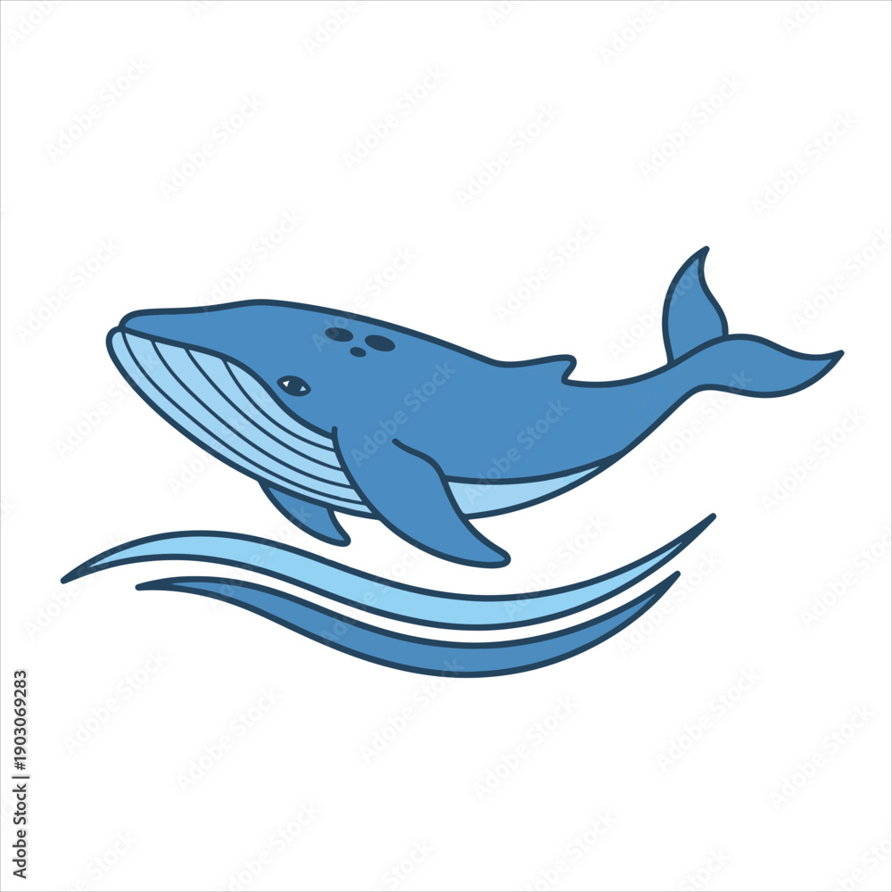 Obraz premium Blue while fish illustration vector