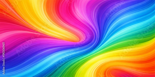 Abstract colorful rainbow background with a bright wave pattern and motion spectrum swirls for a vibrant wallpaper illustration