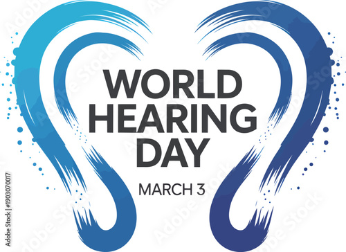 World Hearing Day Blue Awareness Ribbon