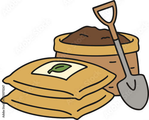 vector illustration of a fertilizer bag