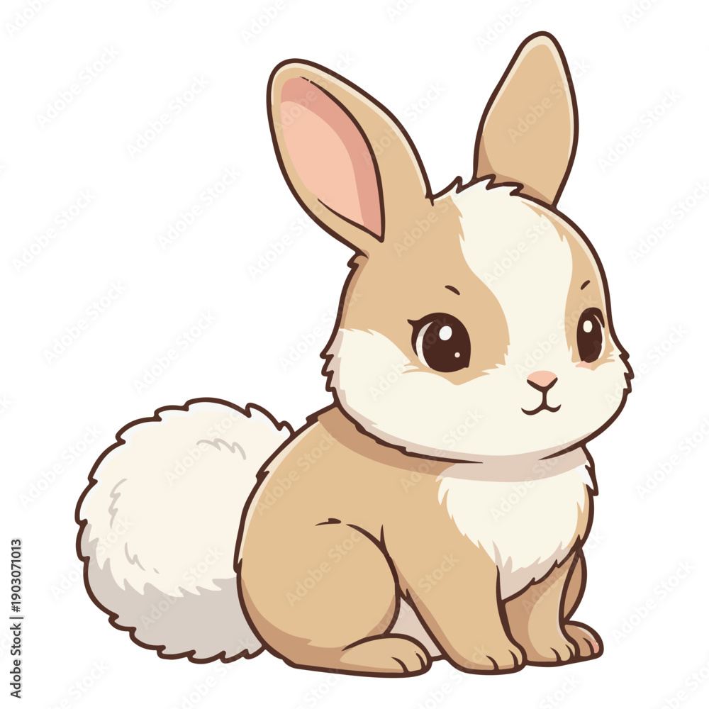 Fototapeta premium Cute Bunny Rabbit Vector Illustration Isolated. Jumping Bunny Rabbit Vector Dynamic Animal Illustration. Bunny Logo Vector Cute Rabbit Mascot Design , Animal Symbol Adorable Bunny Cartoon Vector 