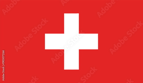 The flag of switzerland with a white cross on a red background