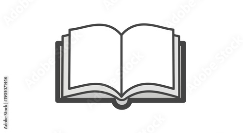 Open book icon isolated illustration of reading and education concept