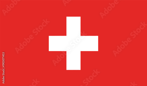 The flag of switzerland with a white cross on a red background