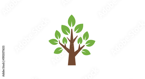 Stylized tree illustration on white background for design and concept purposes