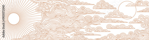 Intricate floral and geometric patterns in a pale tone