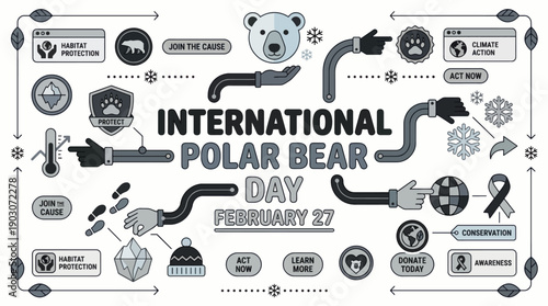 International polar bear day illustration Vector