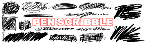 Expressive messy doodle with scribble waves and scratch texture, dynamic pen strokes and circles, messy hand style with scribble pen scratch.