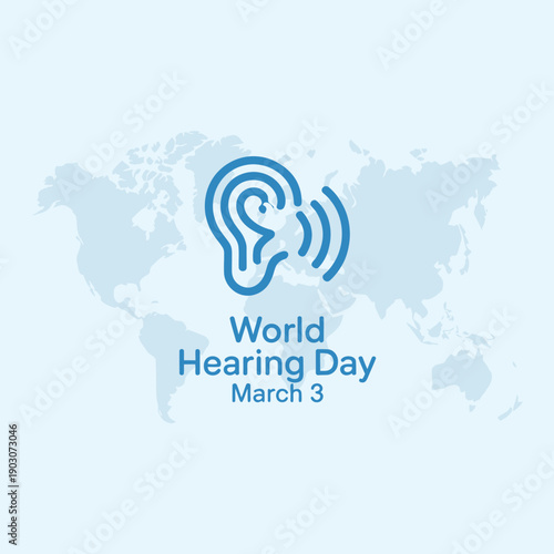 World Hearing Day Awareness Icon on Map
