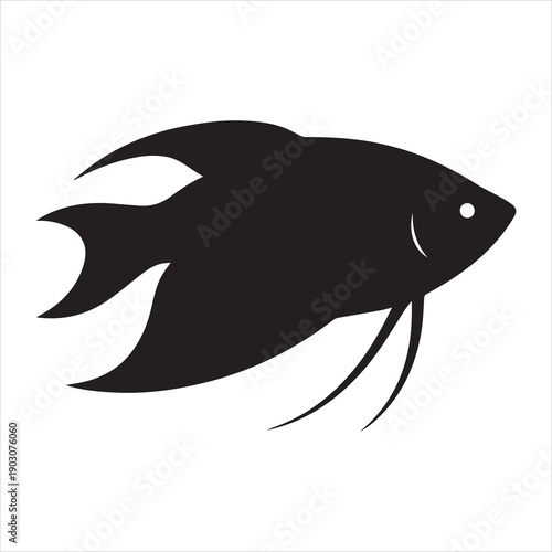 Gourami fish silhouette vector