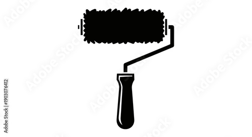Black vector illustration set of a mascara hair brush symbol and paint object equipment isolated on a white background sign