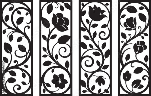 Elegant floral patterns in modern decorative design