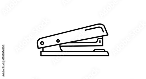3D vector illustration of a silver metal stapler and steel staples isolated on white, an essential office tool for business work and paper equipment