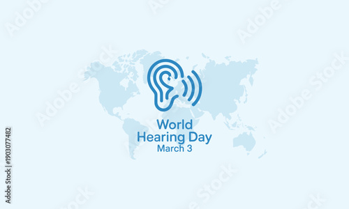 World Hearing Day Logo on Light Blue Background