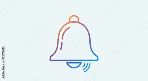 Vibrant Gradient Notification Bell Icon for Digital Alerts and Sound Reminders and User Interface