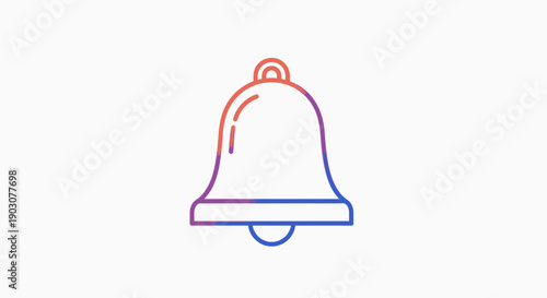 Vibrant gradient outline bell icon symbolizing notifications alerts and reminders for digital