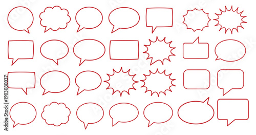 Comic speech bubble set, essential for pop art, retro comics, and cartoon design. Includes explosion shapes, talk balloon templates, and dialogue boxes for creative projects, stickers, and comics