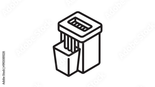 Card Reader Terminal Simple Line Art Black White Illustration for Payment Technology