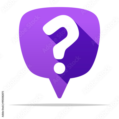Speech bubble shape question mark icon vector isolated illustration