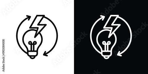 Backup Power Icon Sheet Black And White