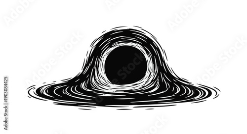 Mysterious swirling vortex of dark energy against a white background