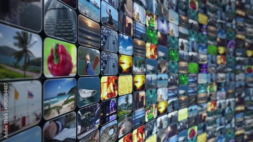 Digital video wall displaying various media content