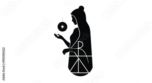 Mysterious silhouette of woman holding glowing orb, symbolizing magic and wonder.