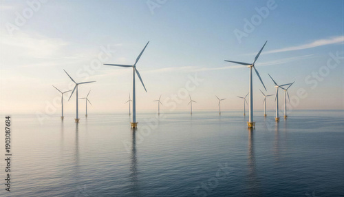 Offshore wind farm generating clean energy at sea