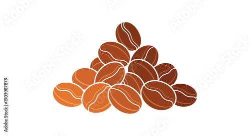 A stylized illustration of a delightful heap of roasted coffee beans ready for brewing a warm