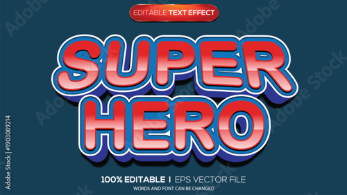 3d text effect super hero theme