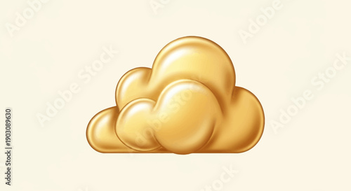 Luxurious golden cloud illustration representing digital storage and sky elements beautifully