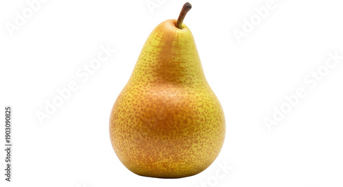 Photos Ripe pear fruit isolated PNG, yellow-green color with brown spots, healthy eatin
