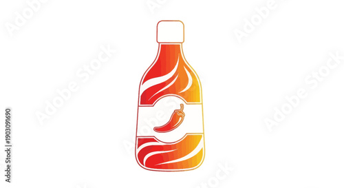 Dynamic Chili Hot Sauce Bottle Vector Icon Design for Spicy Food and Culinary Themes