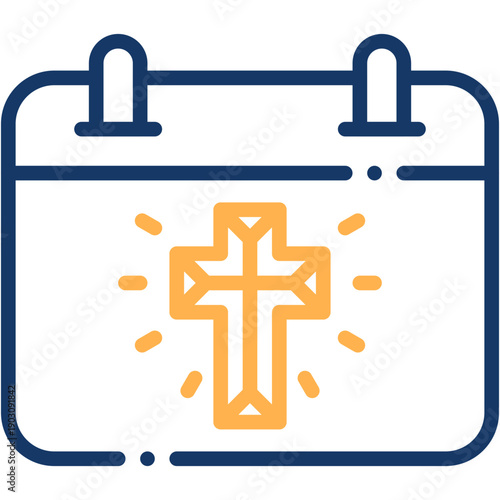 Holy Week Calendar and Christian Religious Date Vector Icon