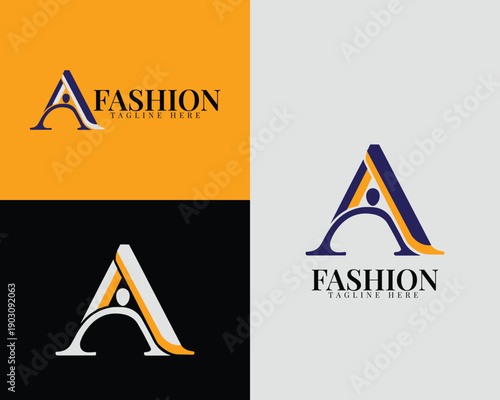 Modern letter A logo design for fashion branding
