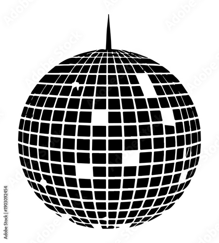 Disco Ball Sphere Silhouette Vector