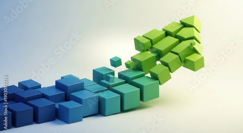 green cubes on white background