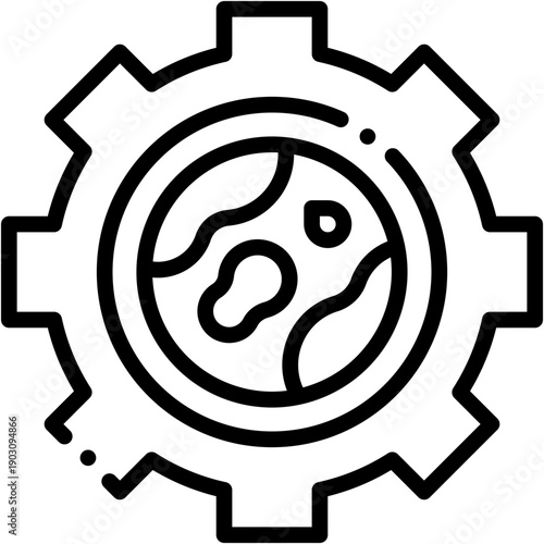 Global Management and Labor Day Gear Vector Icon