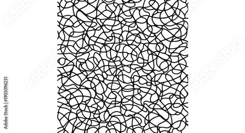 Abstract black and white tangled line pattern background design creating a complex visual texture
