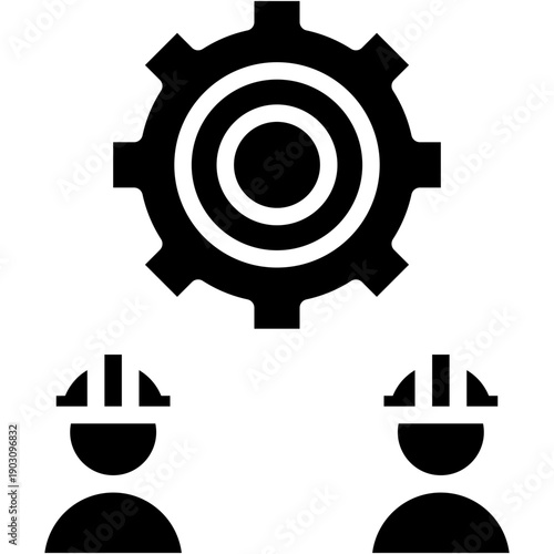 Workers Team and Labor Market Management Vector Icon