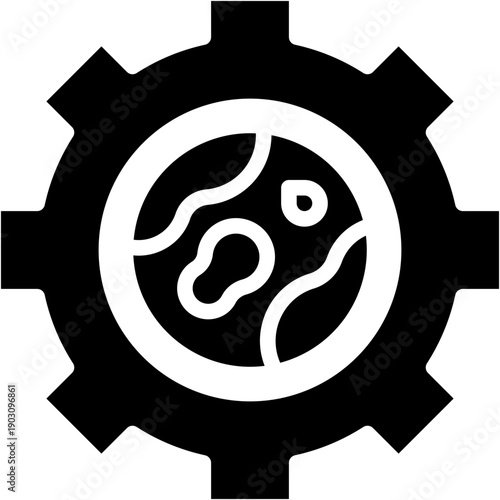 Global Management and Labor Day Gear Vector Icon