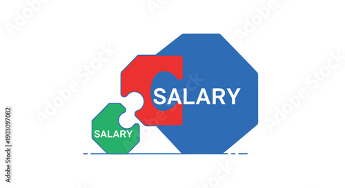 Salary Structure Jigsaw Puzzle: Components and Compensation Comparison Vector