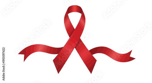 Red ribbon symbolizing awareness and support for HIV AIDS patients and survivors worldwide on world AIDS day