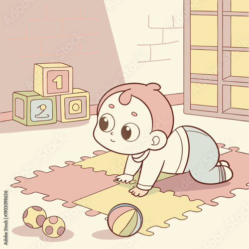 Baby playing with Balls