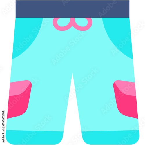 Summer Swim Shorts and Beachwear Vector Icon
