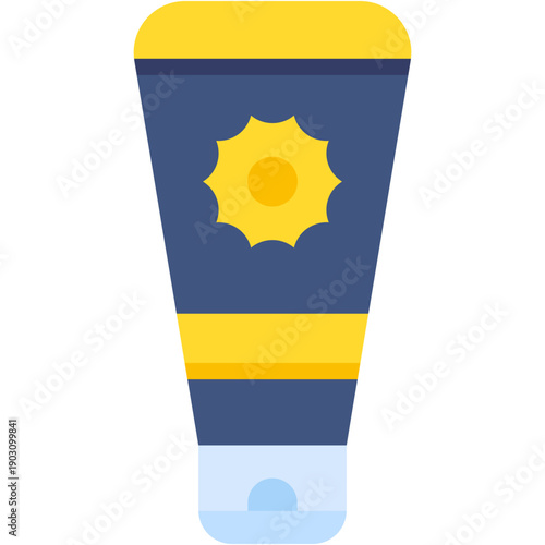 Sunscreen Lotion for UV Sun Protection Vector Icon