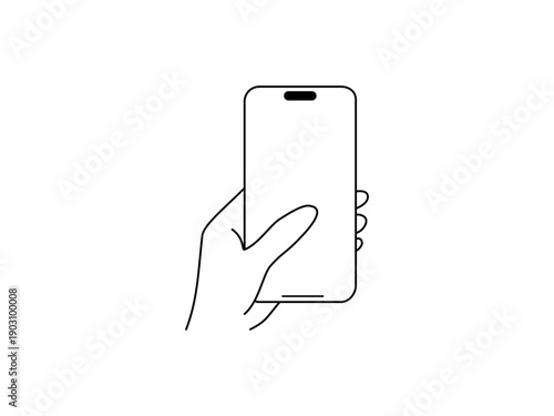 線画　スマホを操作する手1